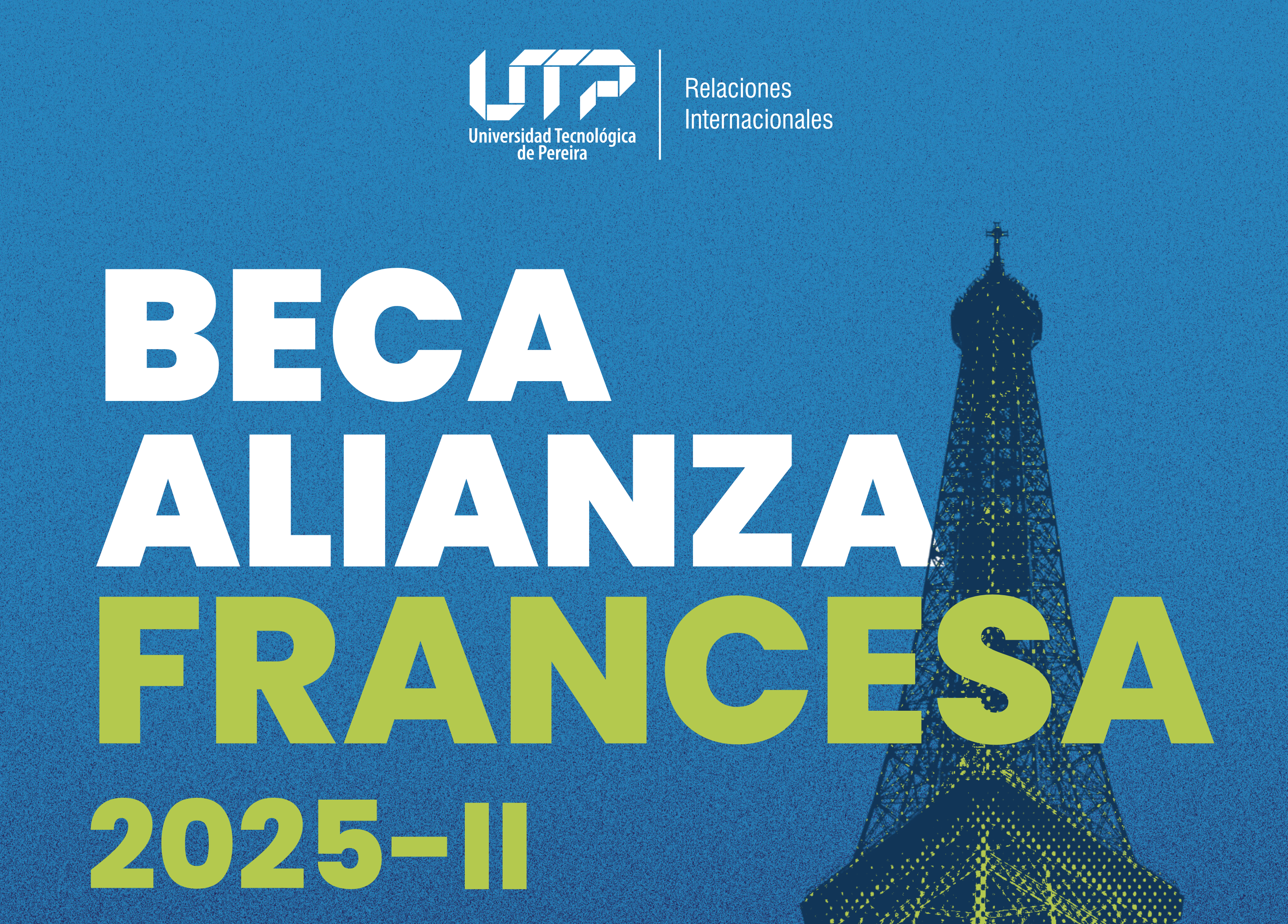 La Oficina de Relaciones Internacionales de la Universidad Tecnológica de Pereira (ORI-UTP), en alianza con la Alianza Francesa de Pereira, invita a los estudiantes de pregrado a postularse a la Beca Alianza Francesa 2025-II, una oportunidad para aprender francés y alcanzar el nivel B1 según el Marco Común Europeo de Referencia para las Lenguas (MCER), a través de un programa de formación de 6 módulos que suman 400 horas de estudio.