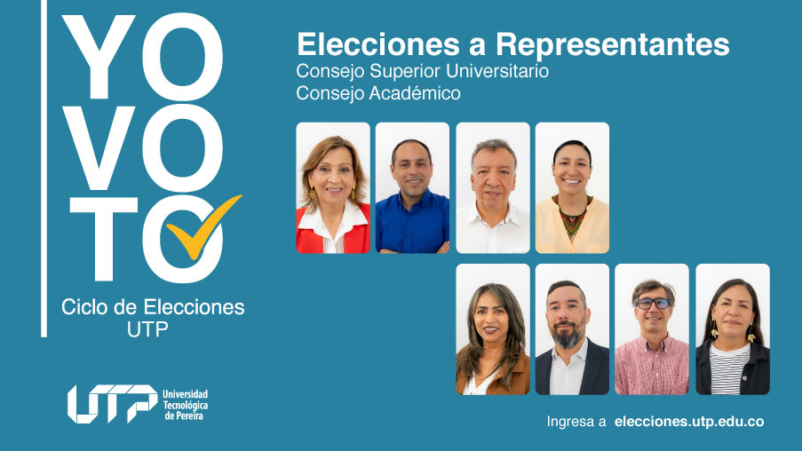 La Universidad Tecnológica de Pereira informa a la comunidad universitaria que, con motivo del proceso de elección de algunos representantes ante el Consejo Superior Universitario y el Consejo Académico, se ha dispuesto una mesa de ayuda y soporte técnico para acompañar a los votantes durante toda la jornada.