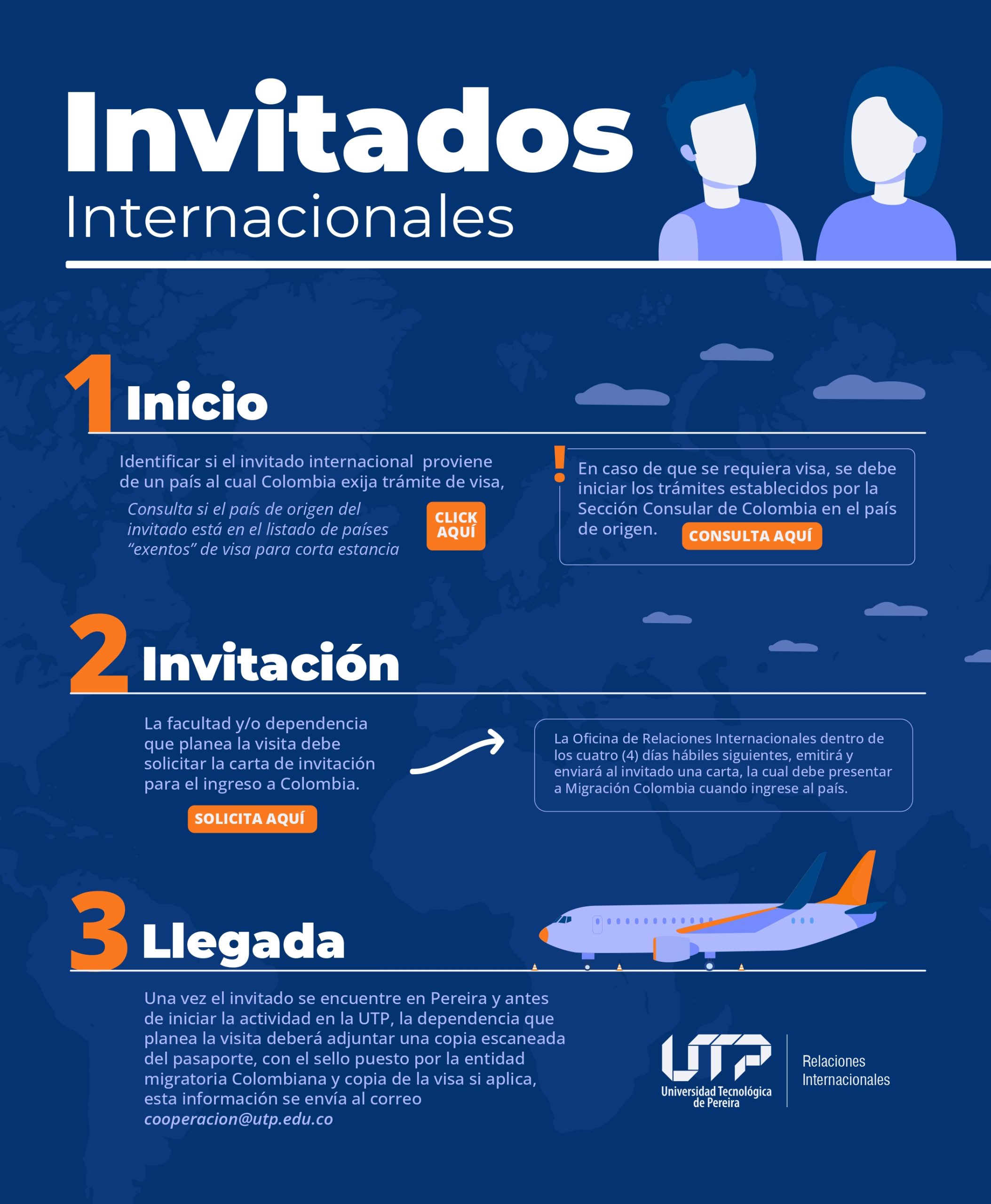 Desde la Oficina de Relaciones Internacionales se complace en presentar la Guía para el Proceso de Invitados Internacionales, un recurso esencial para facilitar la gestión de visitas de docentes, investigadores, conferencistas y otros invitados internacionales.