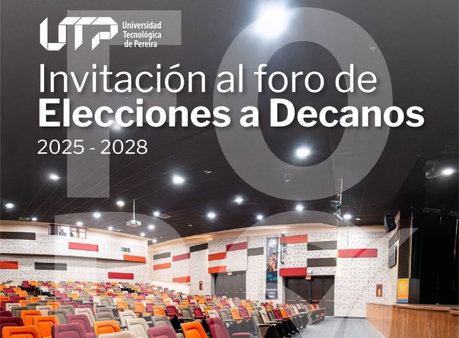 La comunidad universitaria está cordialmente invitada a participar en el Foro de Elecciones a Decanos 2025–2028, que se llevará a cabo el próximo jueves 14 de agosto a las 9:00 a.m. en el Auditorio Jorge Roa Martínez.