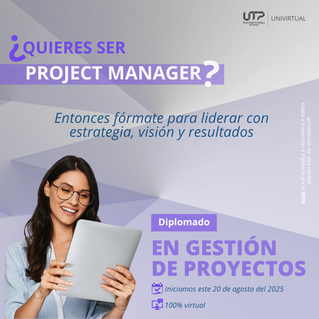 En un entorno laboral cada vez más competitivo y cambiante, contar con habilidades para liderar, planear y ejecutar proyectos se ha convertido en una ventaja estratégica para cualquier profesional. Por eso, desde Univirtual se extiende la invitación para conocer y ser parte del Diplomado en Gestión de Proyectos, una formación 100% virtual diseñada para fortalecer las competencias en dirección de proyectos, sin importar el área profesional.