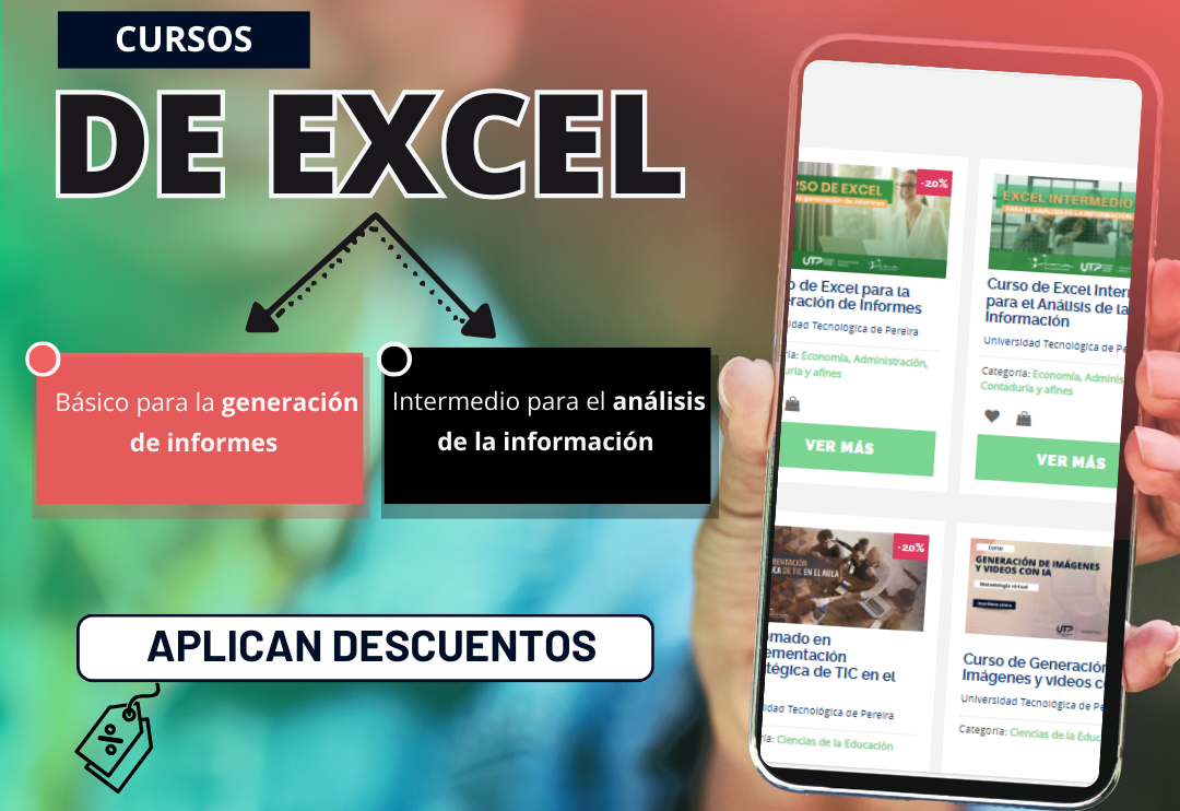 La Universidad Tecnológica de Pereira, a través de Univirtual con su programa de Educación Continua, invita a toda la comunidad universitaria a participar en los cursos virtuales de Microsoft Excel, una herramienta fundamental para el desempeño profesional en diversos sectores.