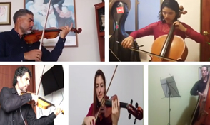Quinteto de Cuerdas “TEMPO” entregando música