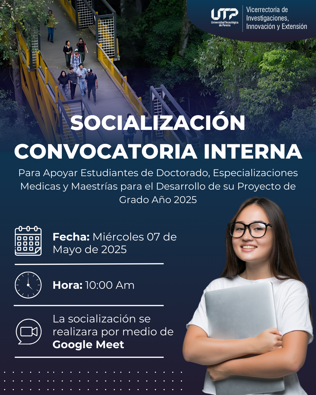 La Vicerrectoría de Investigaciones, Innovación y Extensión lidera este espacio orientado al fortalecimiento académico de los programas de posgrado de la Universidad Tecnológica de Pereira.