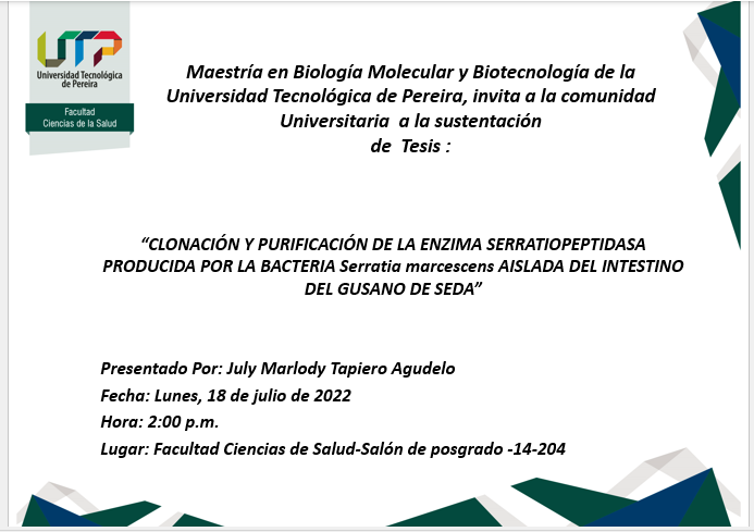Sustentación tesis de Maestría en Biología Molecular y Biotecnología
