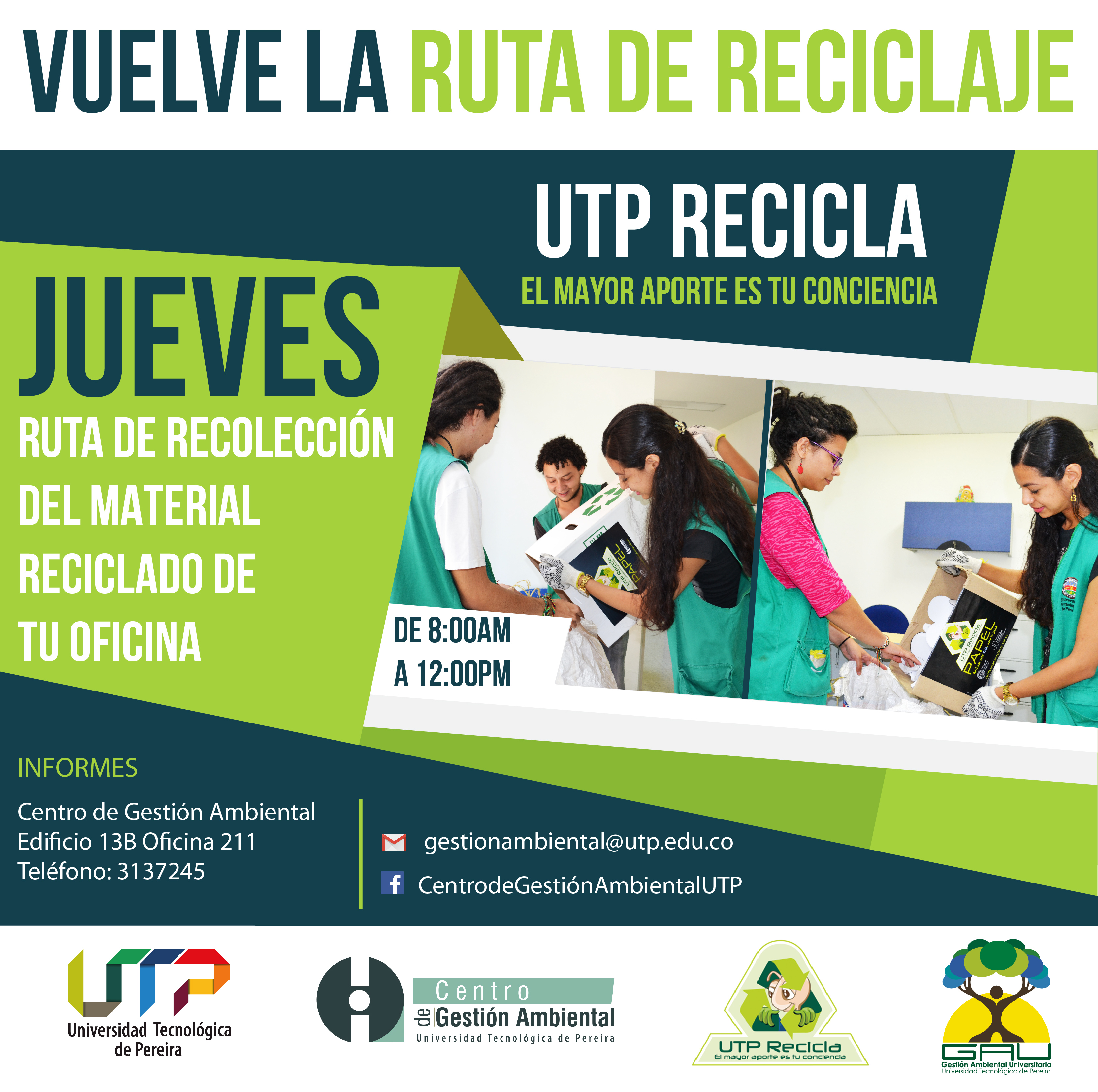 Vuelve la ruta de recolección de UTP Recicla: