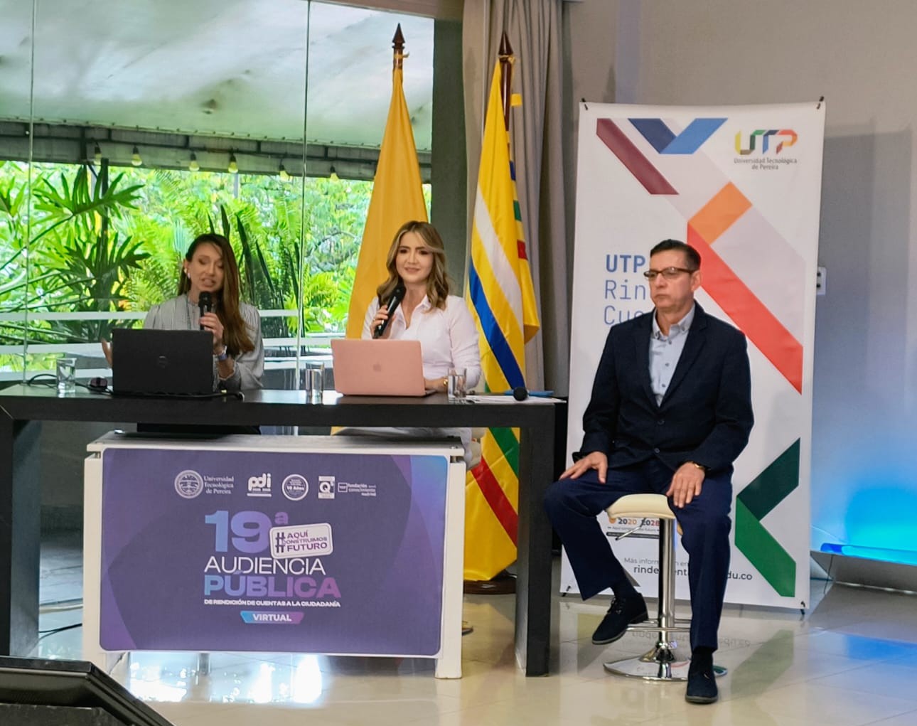 La Universidad Tecnológica de Pereira invita a toda su comunidad universitaria y a la ciudadanía en general a participar en la Vigésima Audiencia Pública de Rendición de Cuentas, que se llevará a cabo el miércoles 22 de mayo a las 9:00 a.m. en el Teatro de Bellas Artes y Humanidades, con transmisión en vivo a través de los canales oficiales de YouTube @UTPereira y Facebook Live @conrisaralda.