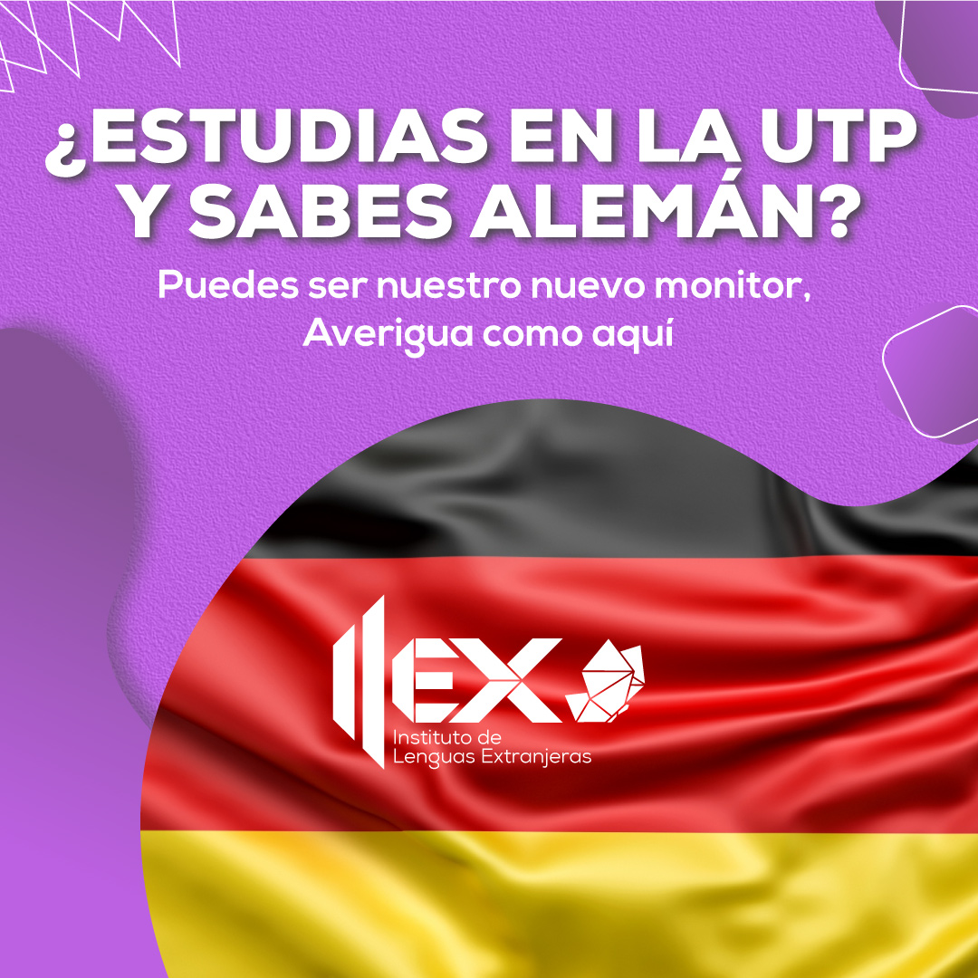 El Instituto de Lenguas Extranjeras (ILEX) de la Universidad Tecnológica de Pereira anunció la apertura de una convocatoria para seleccionar nuevos monitores de alemán. Esta iniciativa busca fortalecer el acompañamiento y el apoyo a los estudiantes durante sus clases de idioma, brindándoles un entorno de aprendizaje dinámico y enriquecedor.