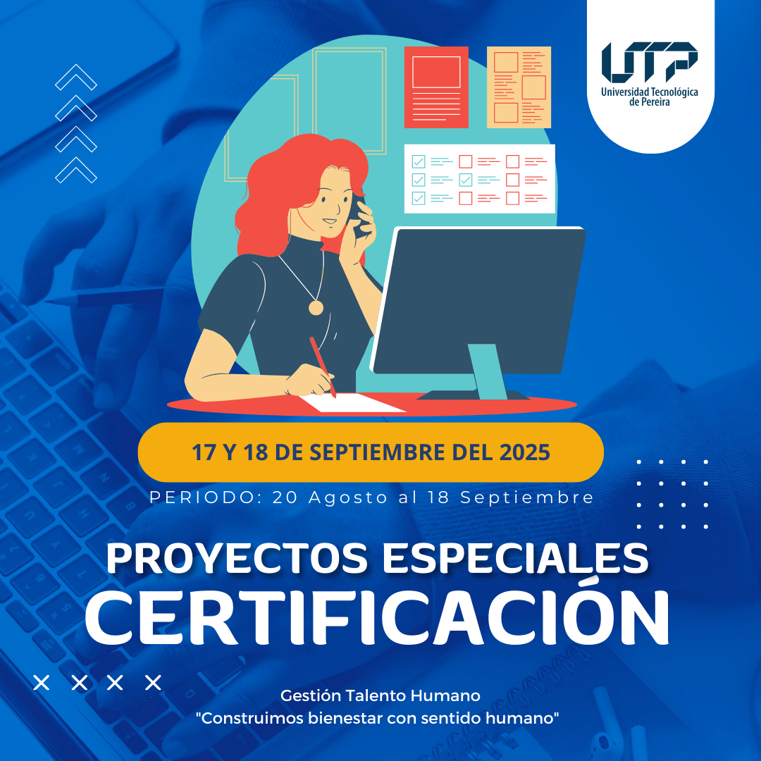 El proceso de Administración de la Compensación recuerda que los días miércoles 17 y jueves 18 de septiembre del 2025, son las fechas asignadas para realizar la Certificación y Aprobación de docentes, administrativos y monitores de Proyectos Especiales (Acuerdo 21) - Periodo a certificar desde el 20 de agosto hasta el 18 de septiembre del 2025 según su correcta ejecución.