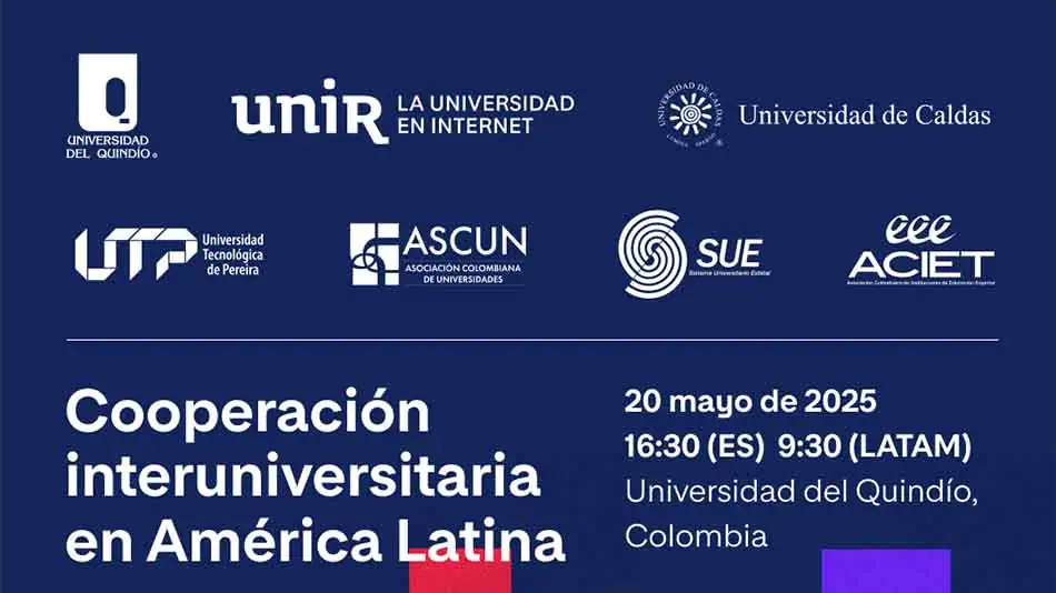 La Universidad Tecnológica de Pereira (UTP), comprometida con la internacionalización y el fortalecimiento de redes académicas, participa como una de las instituciones organizadoras del seminario internacional “La cooperación interuniversitaria en América Latina”, que se realizará el próximo 20 de mayo en modalidad híbrida desde el auditorio Euclides Jaramillo Arango de la Universidad del Quindío.